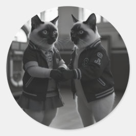 SockHop-Kätzchen Runder Aufkleber