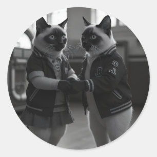 SockHop-Kätzchen Runder Aufkleber