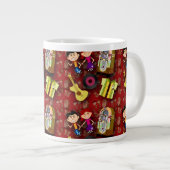 SockHop Muster Red Jumbo-Tasse (Vorderseite Rechts)