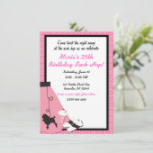 SockHop Pink Poodle Skirt Party der 50er Jahre Einladung (Stehend Vorderseite)