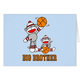 Sockmonkey Basketball Big Brother Blank Card