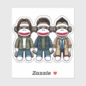 SockMonkey Hunter Brothers und ihr Engel Friend Aufkleber (Blatt)