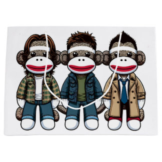 SockMonkey Hunter Brothers und ihr Engel Friend Große Geschenktüte