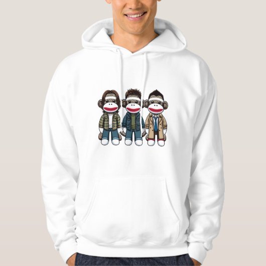 SockMonkey Hunter Brothers und ihr Engel Friend Hoodie (Vorderseite)