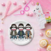 SockMonkey Hunter Brothers und ihr Engel Friend Pappteller (Party)