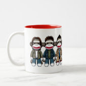 SockMonkey Hunter Brothers und ihr Engel Friend Zweifarbige Tasse (Links)