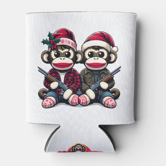 SockMonkey Hunter Brüder zu Weihnachten Dosenkühler (Vorderseite)