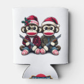 SockMonkey Hunter Brüder zu Weihnachten Dosenkühler (Rückseite)