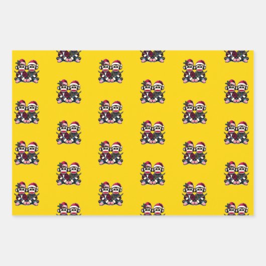 SockMonkey Hunter Brüder zu Weihnachten Geschenkpapier Set (Vorderseite 3)