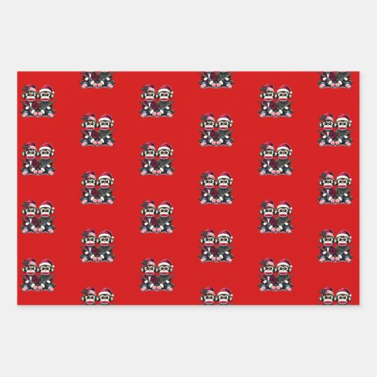 SockMonkey Hunter Brüder zu Weihnachten Geschenkpapier Set (Vorderseite 2)