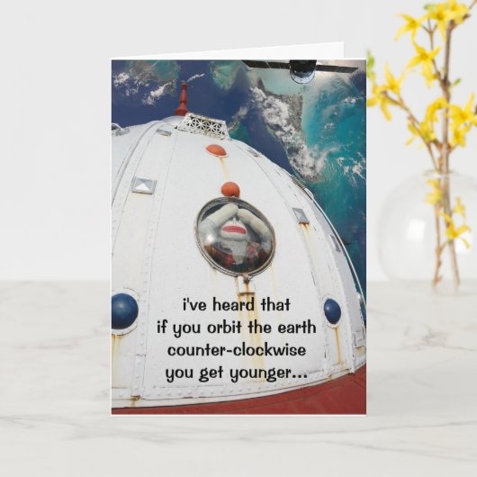 SockMonkey im Weltraum Karte (Gelbe Blume)