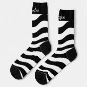 Socks Black And White Wavy Stripes Design Socken (Linkes Detail)