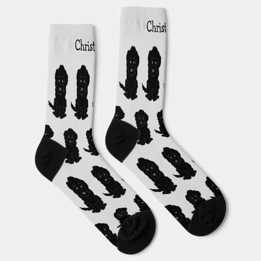 Socks Black Goldendoodle Design Socken (Rechts)