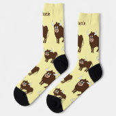 Socks Brown Bull Design Socken (Linkes Detail)