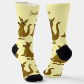 Socks Brown Kangaroo Design Socken (Gewinkelt)