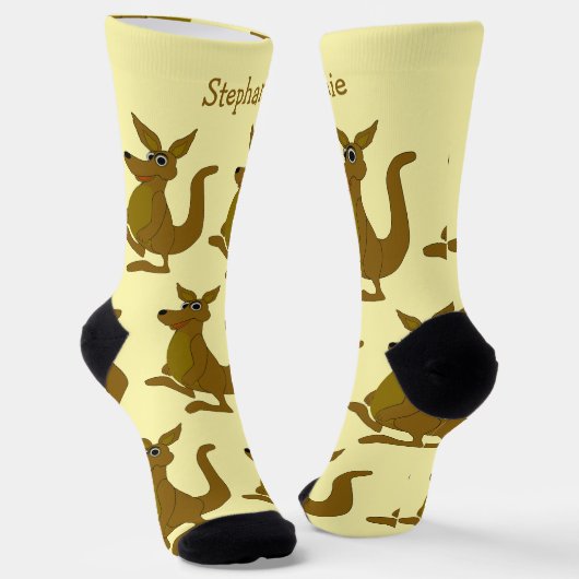 Socks Brown Kangaroo Design Socken (Gewinkelt)