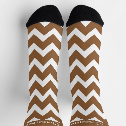 Socks Brown Zig Zag Design Socken (Oben)