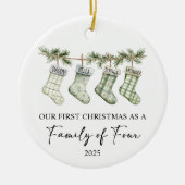 Socks Christmas as a Family of Four Keramik Ornament (Vorne)