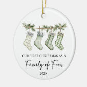 Socks Christmas as a Family of Four Keramik Ornament (Links)