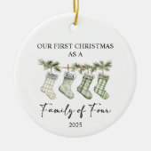 Socks Christmas as a Family of Four Keramik Ornament (Vorne)