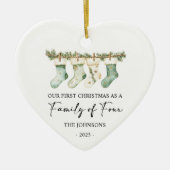 Socks Christmas as a Family of Four Keramik Ornament (Vorne)