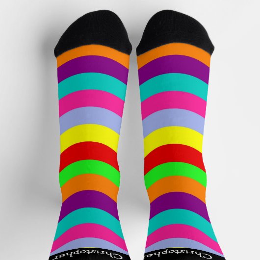 Socks Colourful Wavy Stripes Design Socken (Oben)