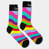 Socks Colourful Wavy Stripes Design Socken (Rechts)