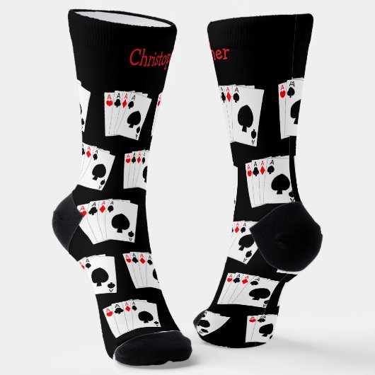 Socks Deck Of Cards Four Aces Design Socken (Gewinkelt)