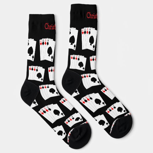 Socks Deck Of Cards Four Aces Design Socken (Rechts)