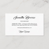 Socks Ecommerce merke Visitenkarte (Rückseite)