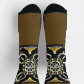 Socks Gold Black Abstrakt Pattern Socken (Oben)