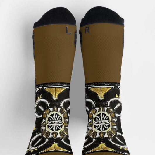 Socks Gold Black Abstrakt Pattern Socken (Oben)