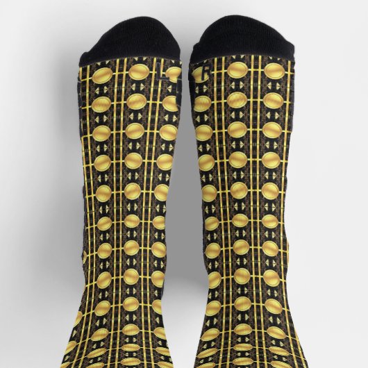 Socks Gold Black Abstrakt Pattern Socken (Oben)