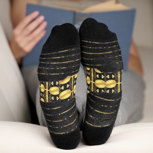 Socks Gold Black Abstrakt Pattern Socken (Unterseite)