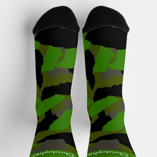 Socks Green Camouflage Design Socken (Oben)