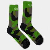 Socks Green Camouflage Design Socken (Rechts)