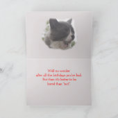 Socks Kitty Yawning anpassen Karte (Innenseite)