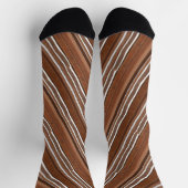 Socks Moderne Herbst Wavy Lines Earth Tones Socken (Oben)
