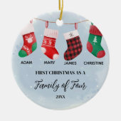 Socks Ornament Weihnachten als Familie von vier Ja (Vorne)