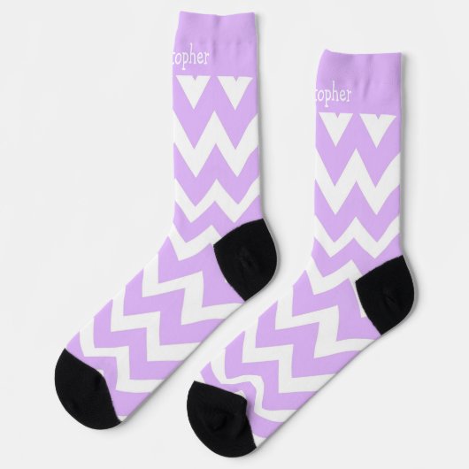 Socks Purple Zig Zag Design Socken (Linkes Detail)