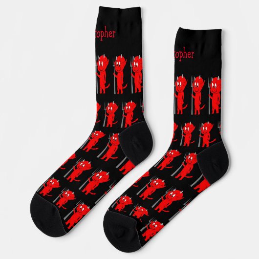 Socks Red Devil Design Socken (Linkes Detail)