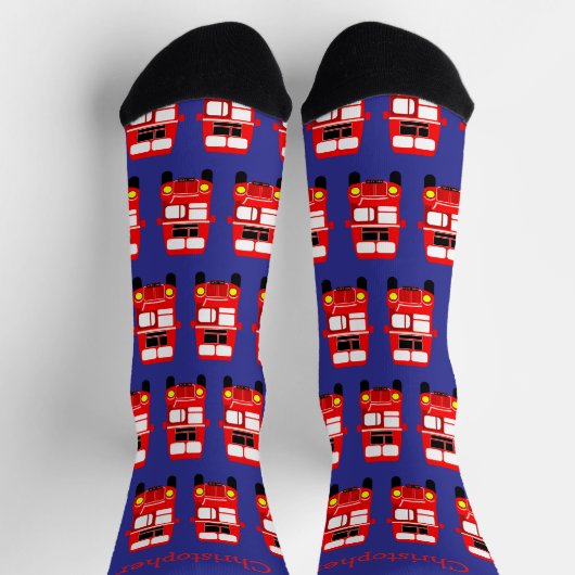 Socks Red Double Decker Design Socken (Oben)
