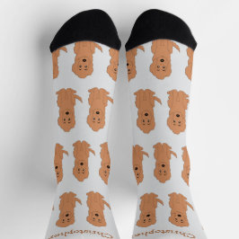 Socks Red Goldendoodle Design Socken