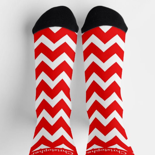 Socks Red Zig Zag Design Socken (Oben)
