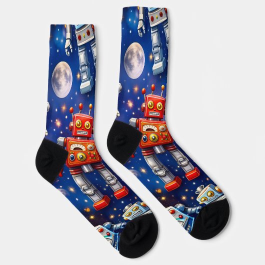 socks robot exploration, cosmic art socken (Rechts)