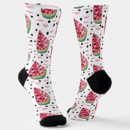 Socks watermelon star  socken (Gewinkelt)