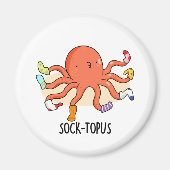 Socktopus Funny Octopus mit Sockenpuppe Magnet (Vorne)