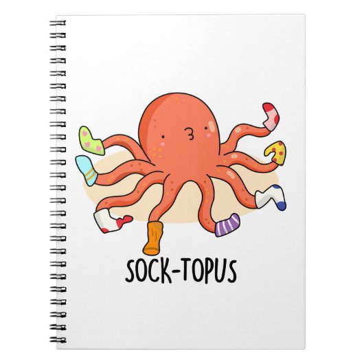 Socktopus Funny Octopus mit Sockenpuppe Notizblock (Vorderseite)
