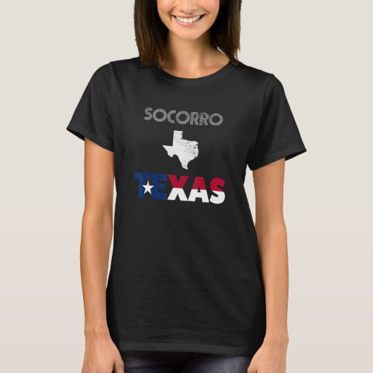 Socorro TX Texas Flagge Tourismus einheimische Sou T-Shirt (Vorderseite)