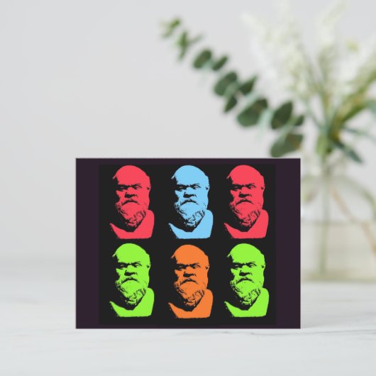 Socrates Collage Postkarte (Stehend Vorderseite)
